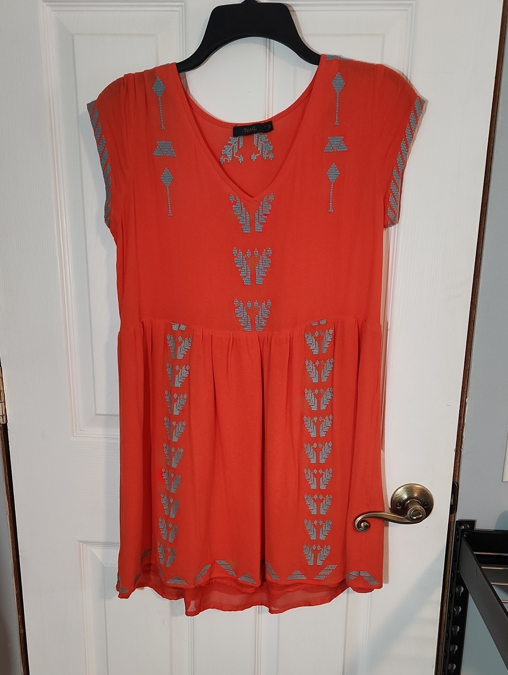 THML Orange Embroidered Women’s Dress